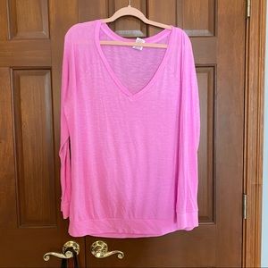 PINK Oversized Long-Sleeve Shirt